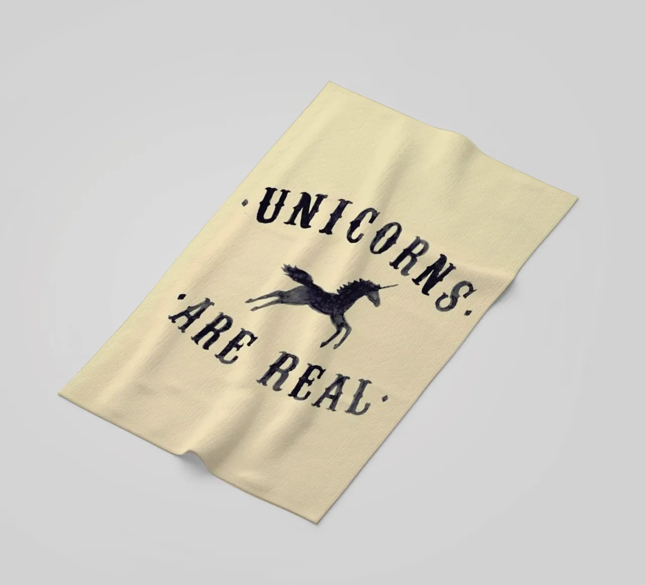 Unicorns Are Real I beach towel by Florent Bodart