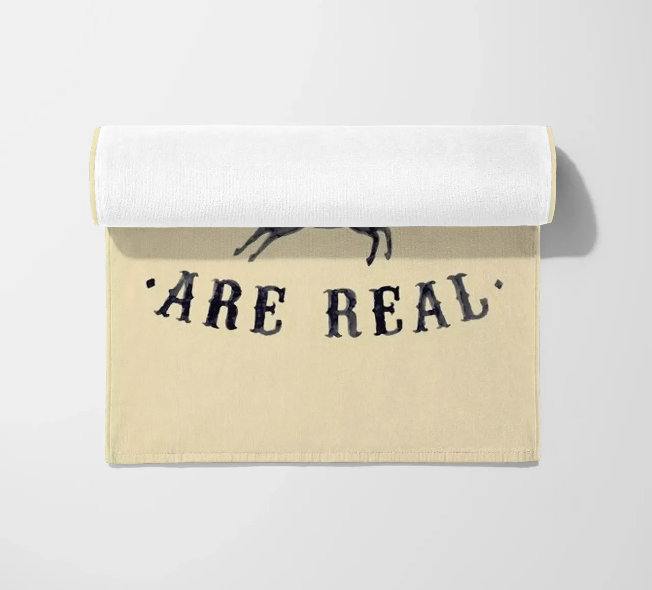 Unicorns Are Real I beach towel by Florent Bodart