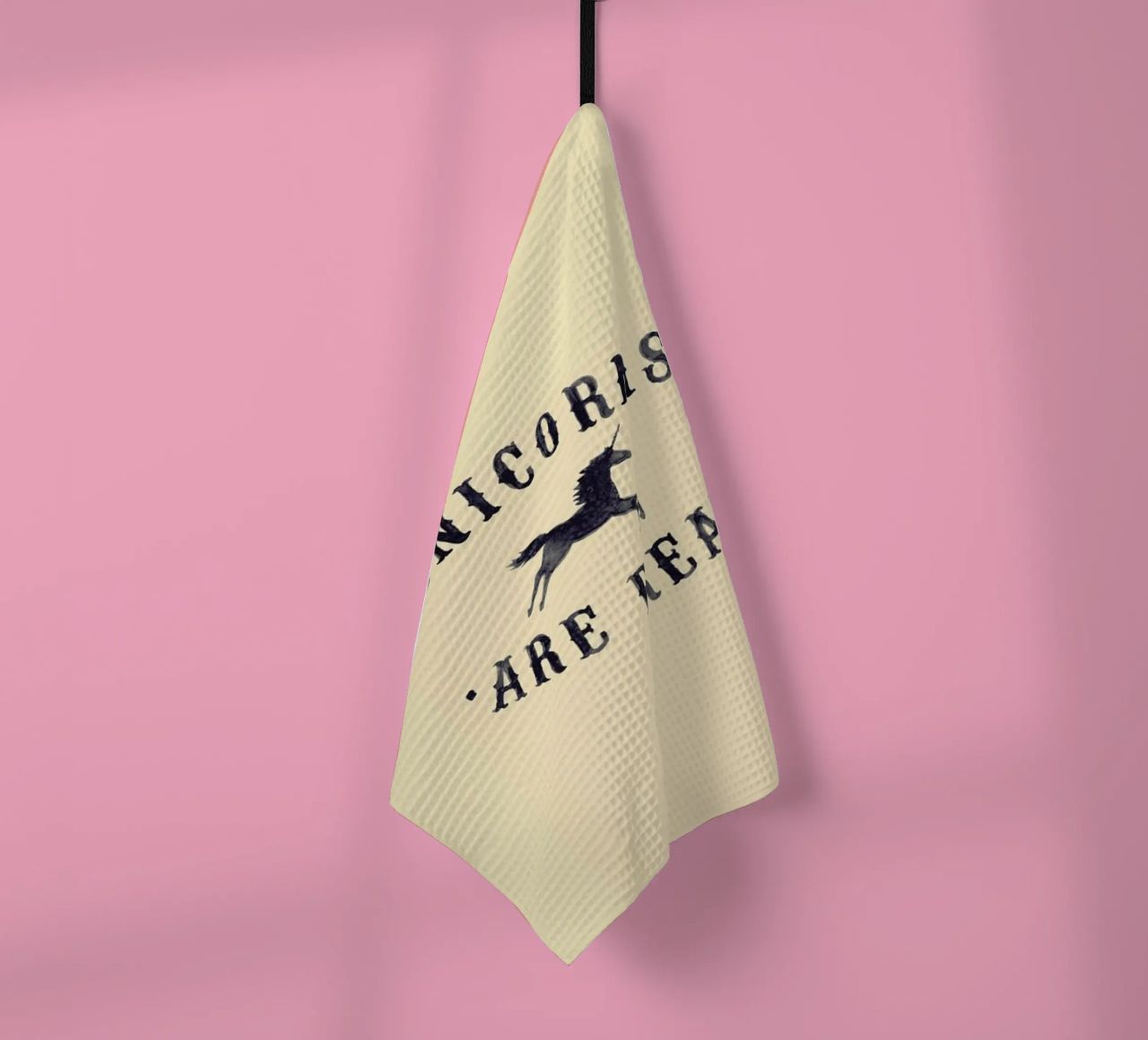 Unicorns Are Real I tea towel by Florent Bodart