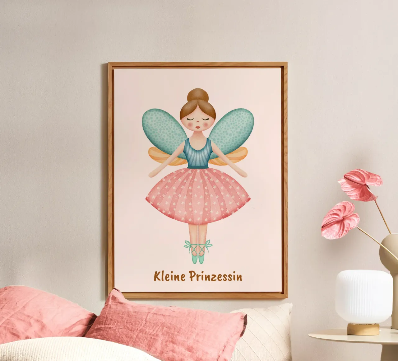 Illustration of fairy with starry dress "Little Princess" alu-dibond by CoelfenArt