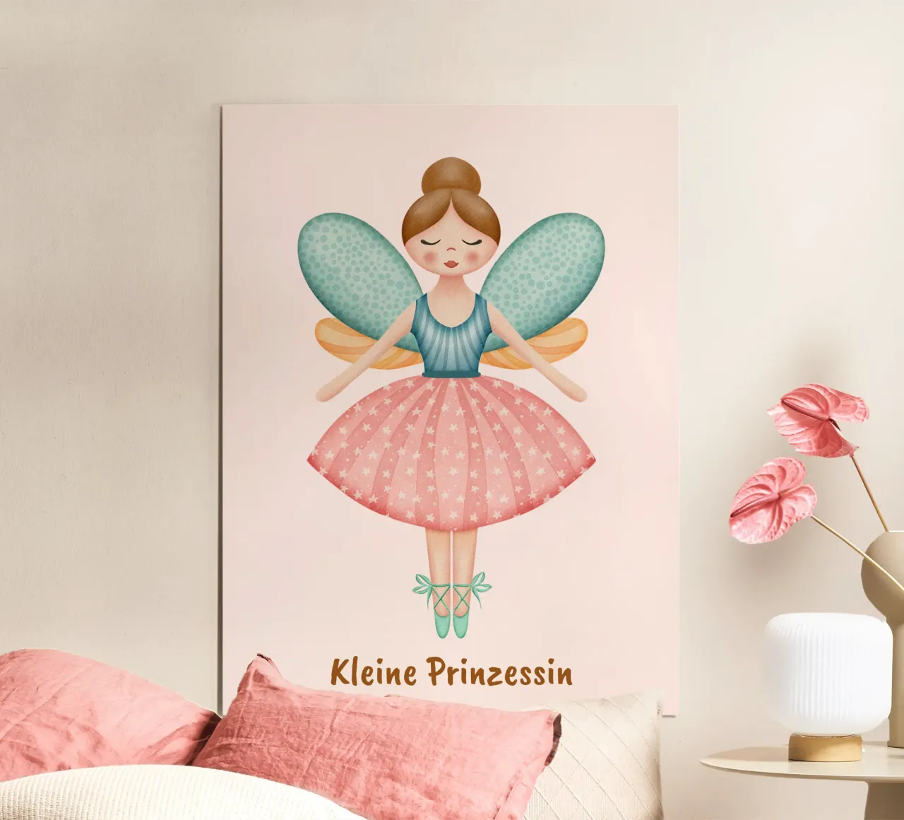 Illustration Fee mit Sternenkleid "Kleine Prinzessin" Poster mit Kunststoffrahmen von CoelfenArt