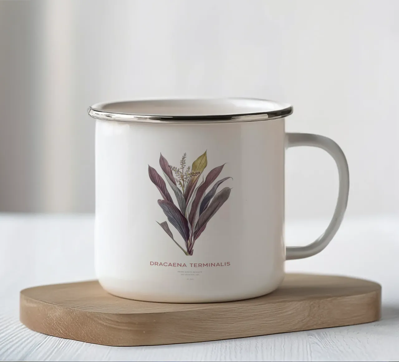 Giglio delle palme o Dracaena terminalis tazza in smalto da Vintagrafica