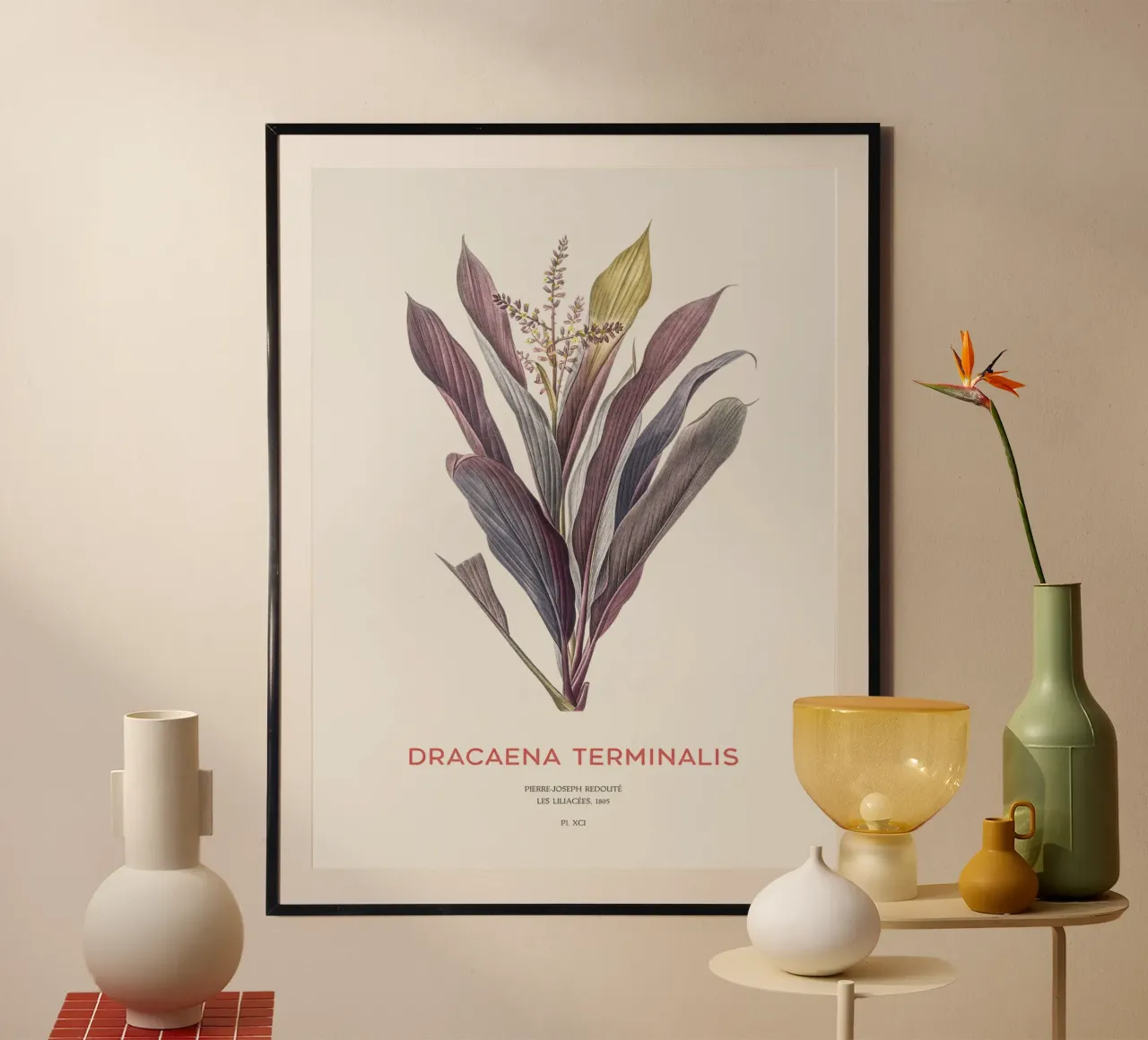 Palmlilie oder Dracaena terminalis Hahnemühle von Vintagrafica
