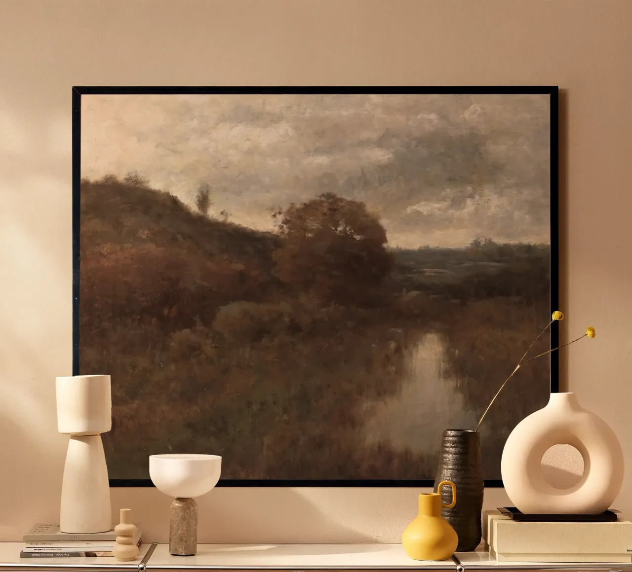Moody Autumn Landscape poster con telaio in legno da apoloprints