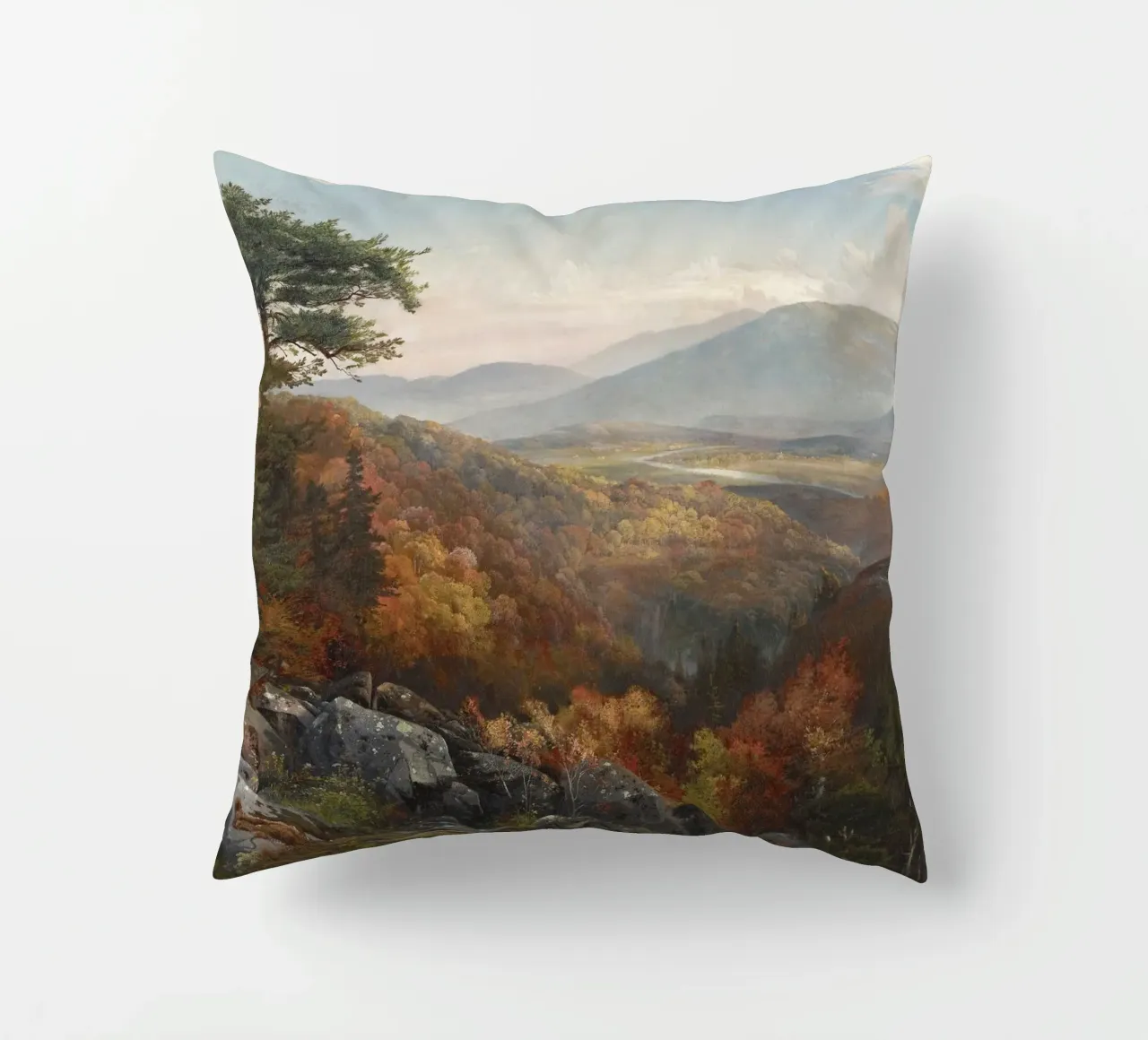 Valley Landscape in Autumn cuscino da apoloprints