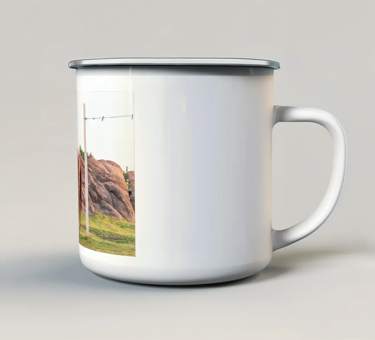Cabo Polonio, Uruguay enamel mug by rafael campezato