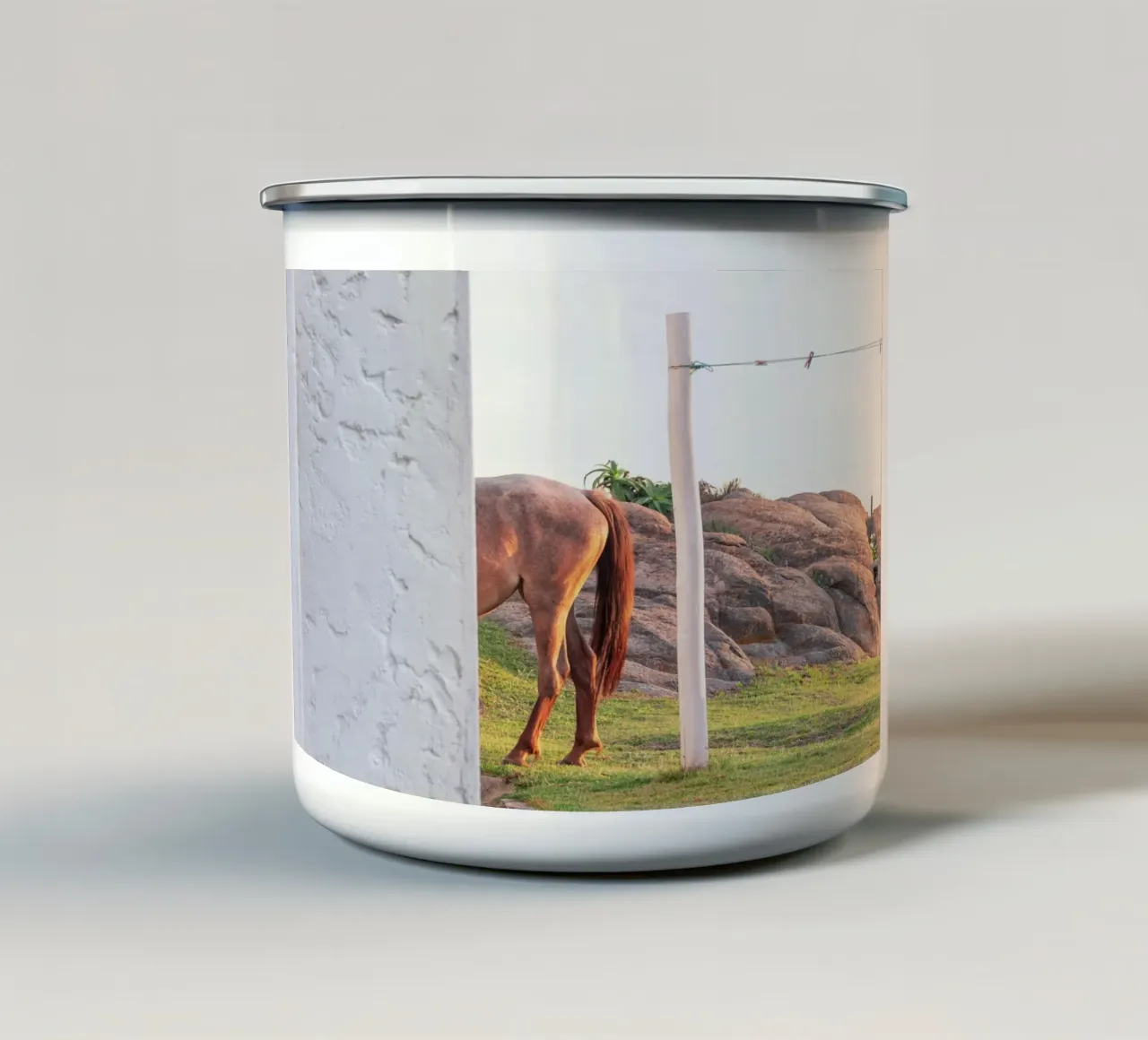 Cabo Polonio, Uruguay enamel mug by rafael campezato