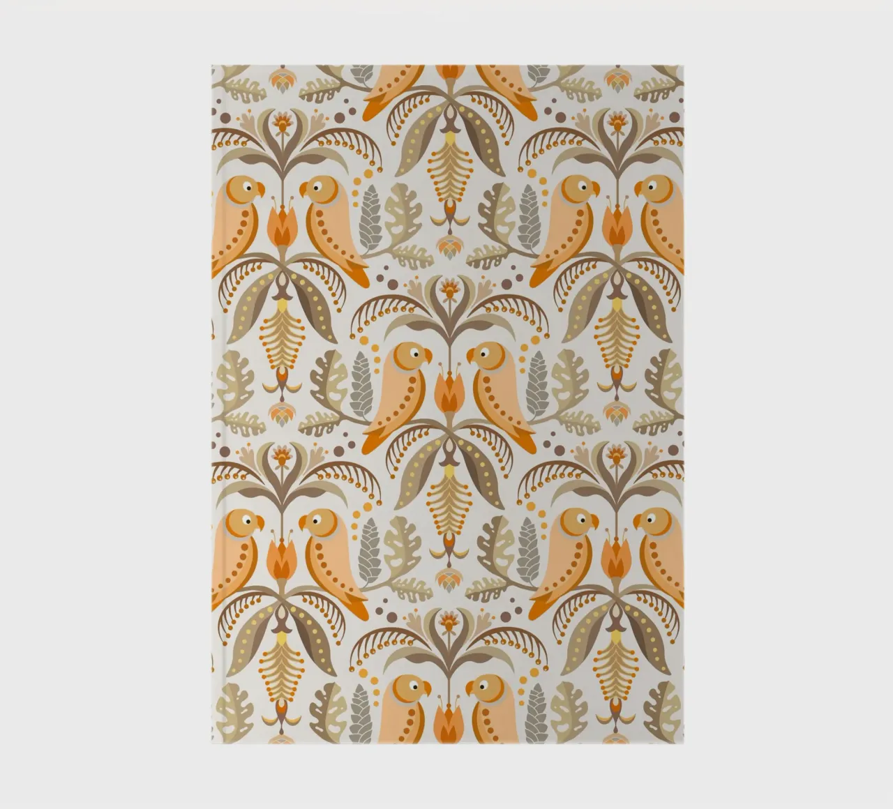 Tropical patterns with parrots and flowers in boho colours notebook by CoelfenArt