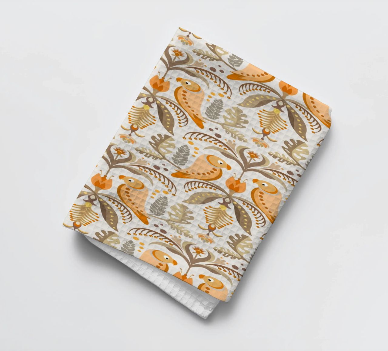 Fantasie tropicali con pappagalli e fiori in colori boho canovaccio da cucina da CoelfenArt