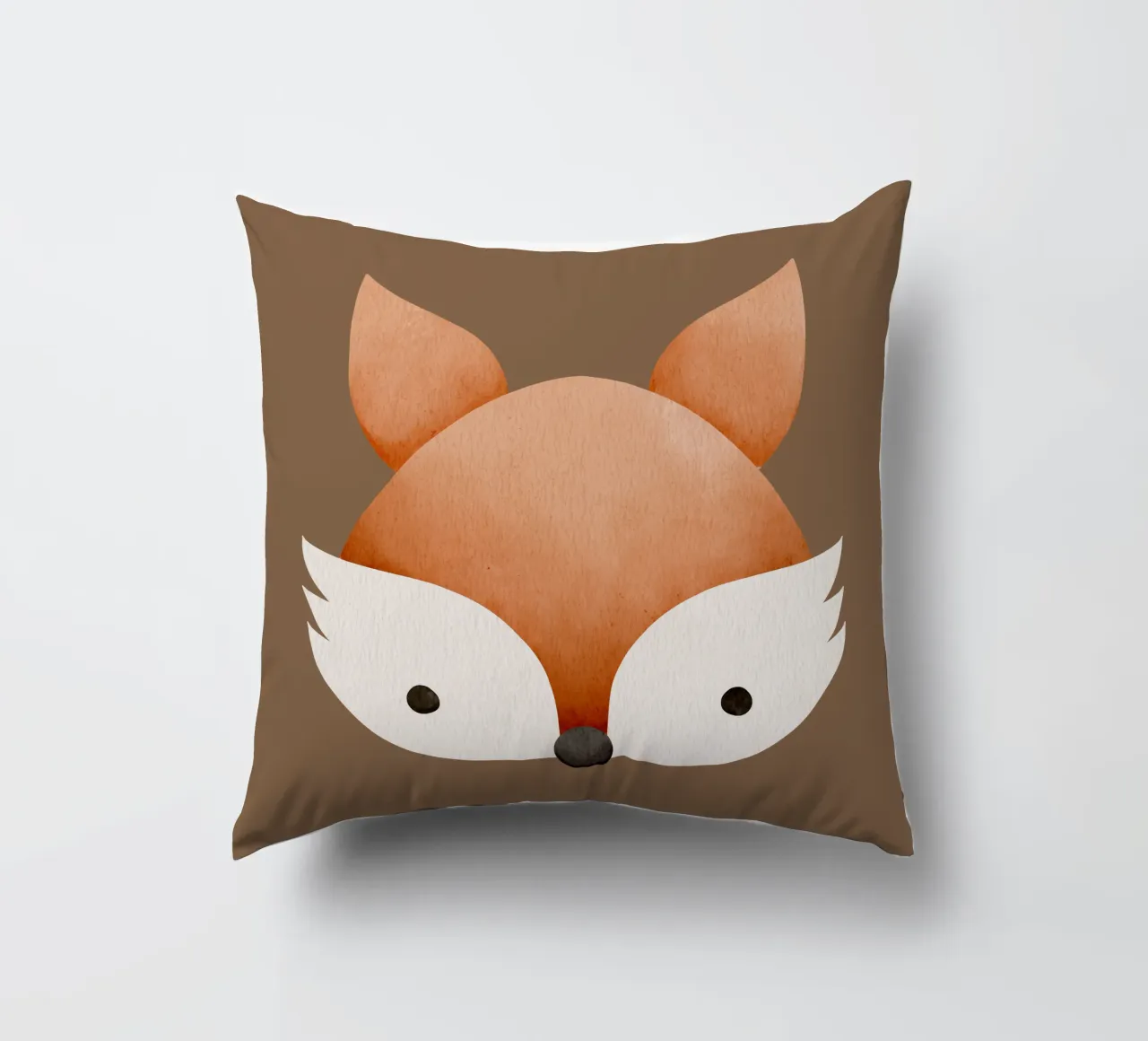 Illustrazione di volpe ad acquerello - Design minimalista cuscino da CoelfenArt