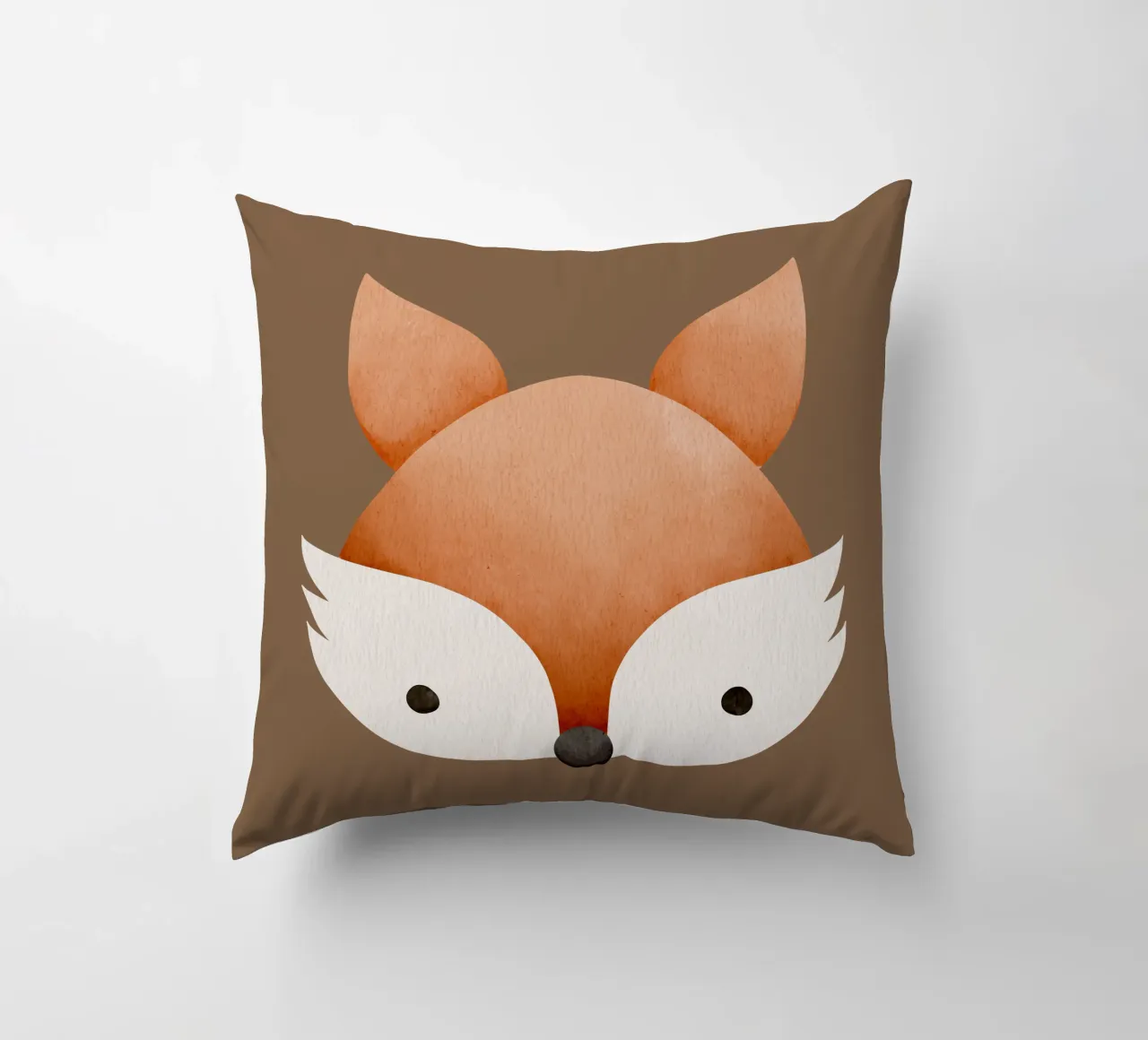 Illustrazione di volpe ad acquerello - Design minimalista cuscino da CoelfenArt