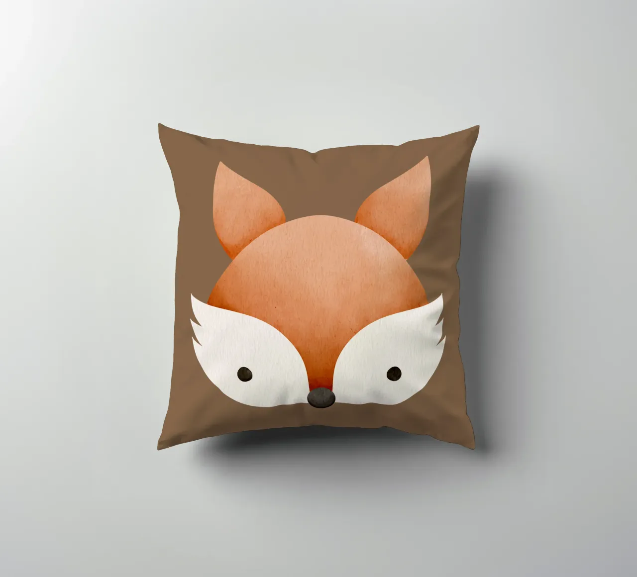 Illustrazione di volpe ad acquerello - Design minimalista cuscino da CoelfenArt