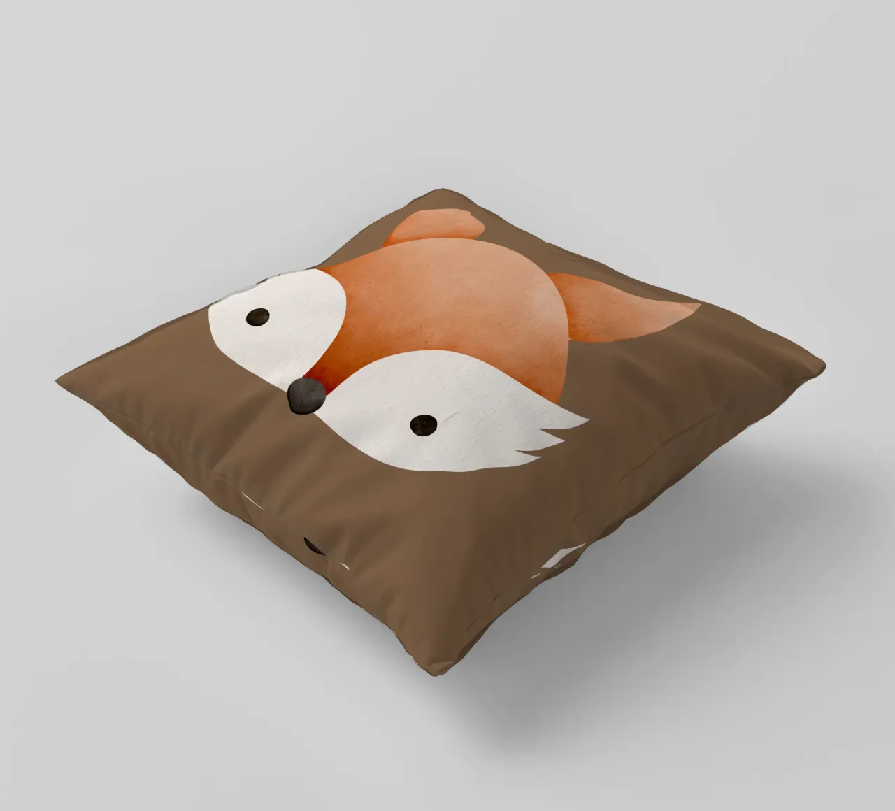 Illustrazione di volpe ad acquerello - Design minimalista cuscino da CoelfenArt