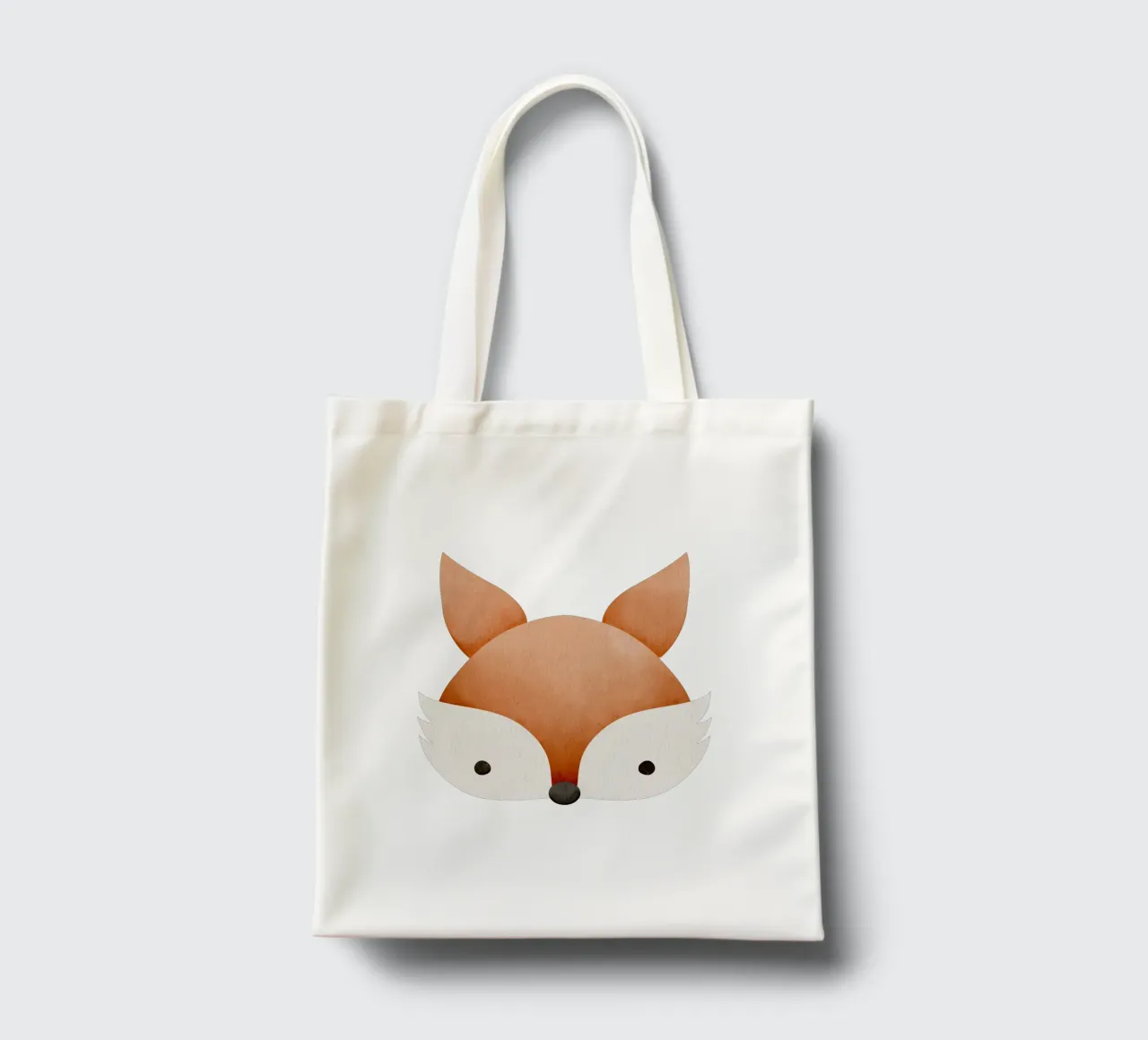 Illustrazione di volpe ad acquerello - Design minimalista borsa in juta da CoelfenArt