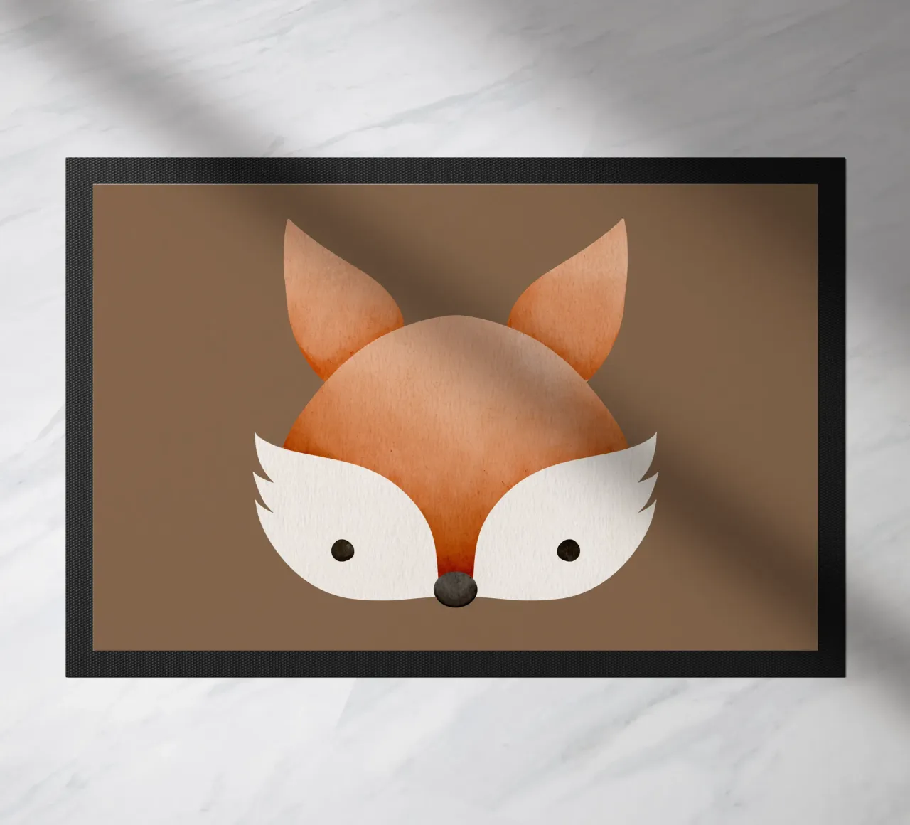 Illustrazione di volpe ad acquerello - Design minimalista zerbino da CoelfenArt