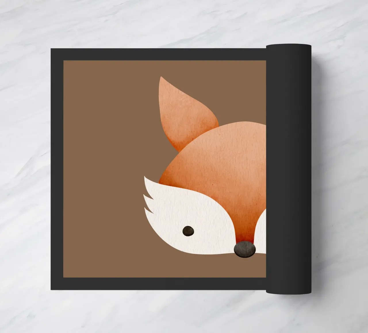 Illustrazione di volpe ad acquerello - Design minimalista zerbino da CoelfenArt