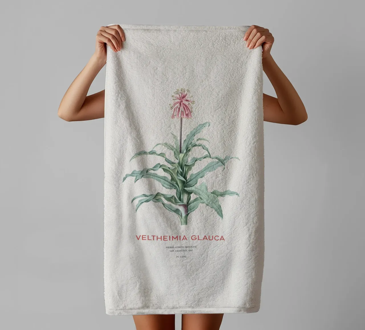 Forest lily or Veltheimia glauca towel by Vintagrafica