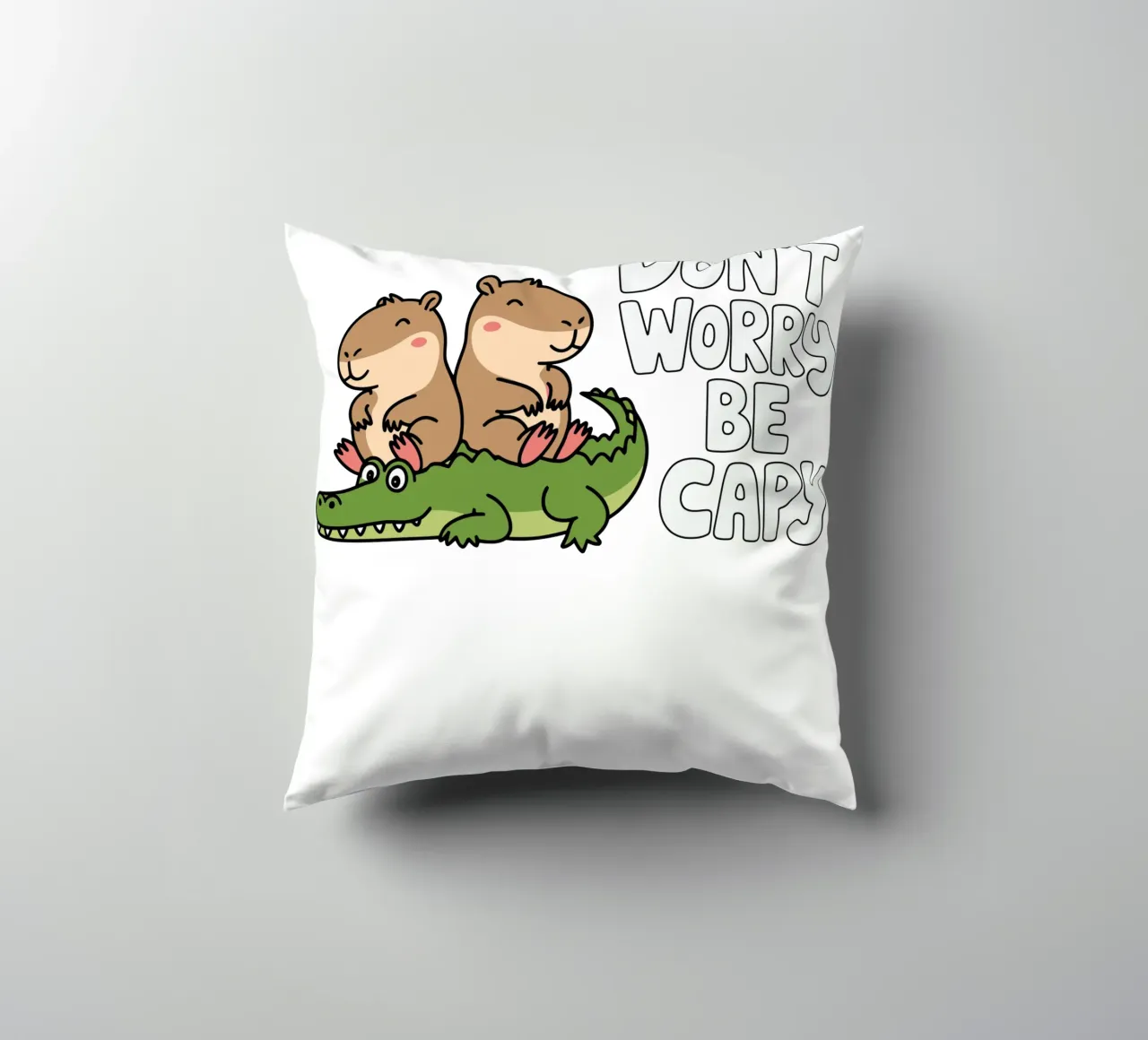 Don't Worry Be Capy cuscino da edsonramosart