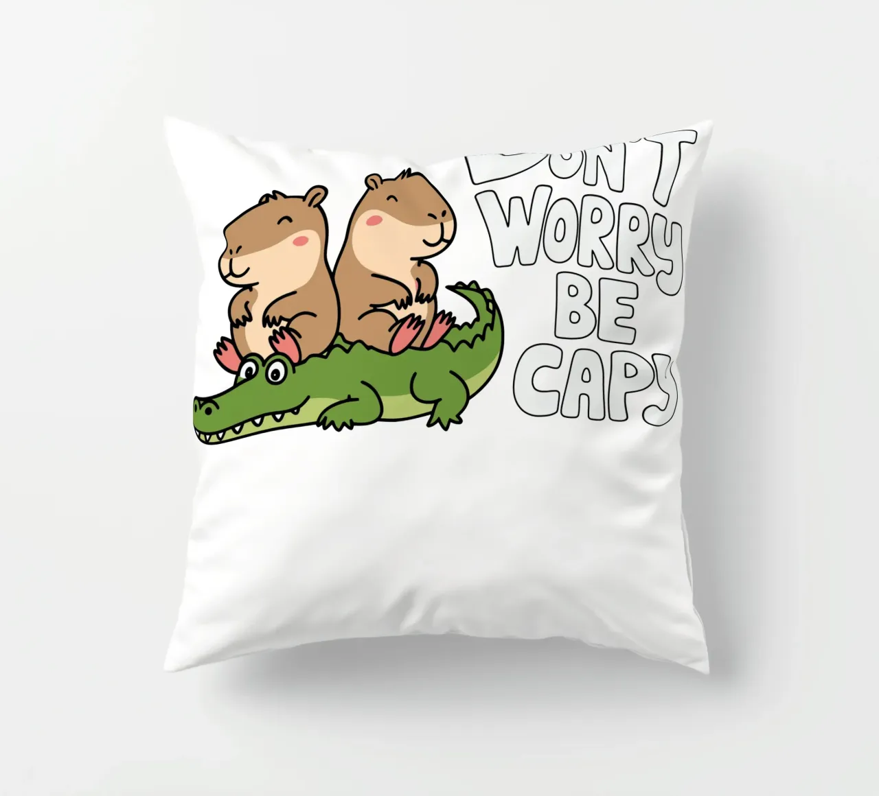Don't Worry Be Capy cuscino da edsonramosart