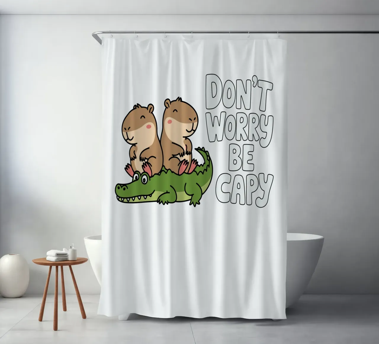 Don't Worry Be Capy tenda da doccia da edsonramosart