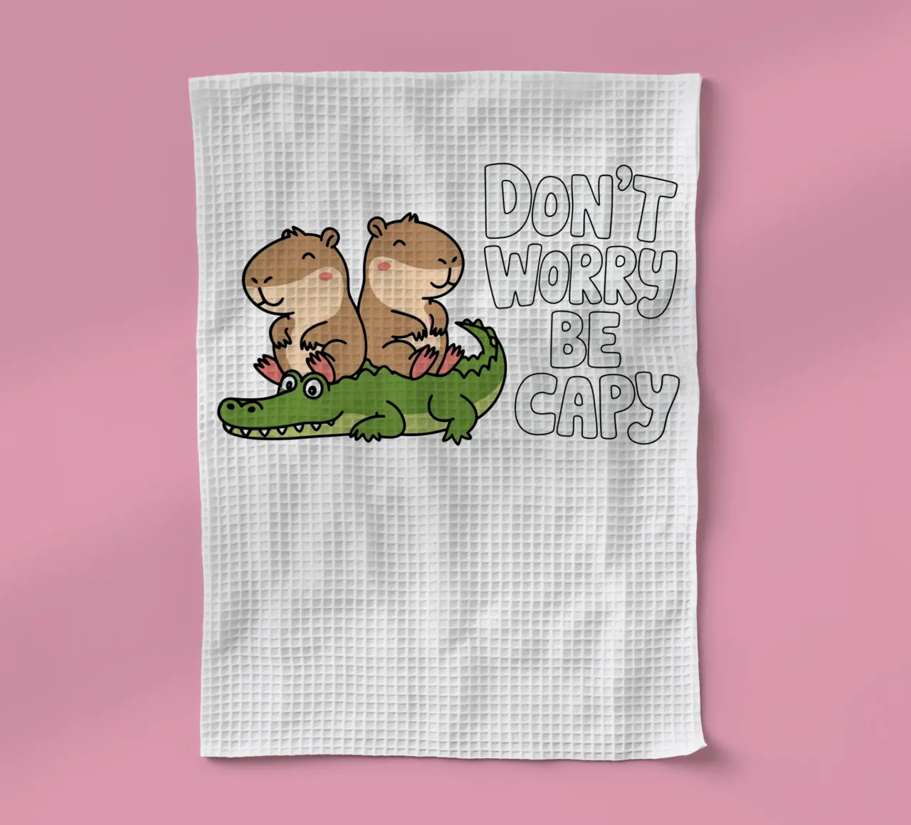 Don't Worry Be Capy canovaccio da cucina da edsonramosart