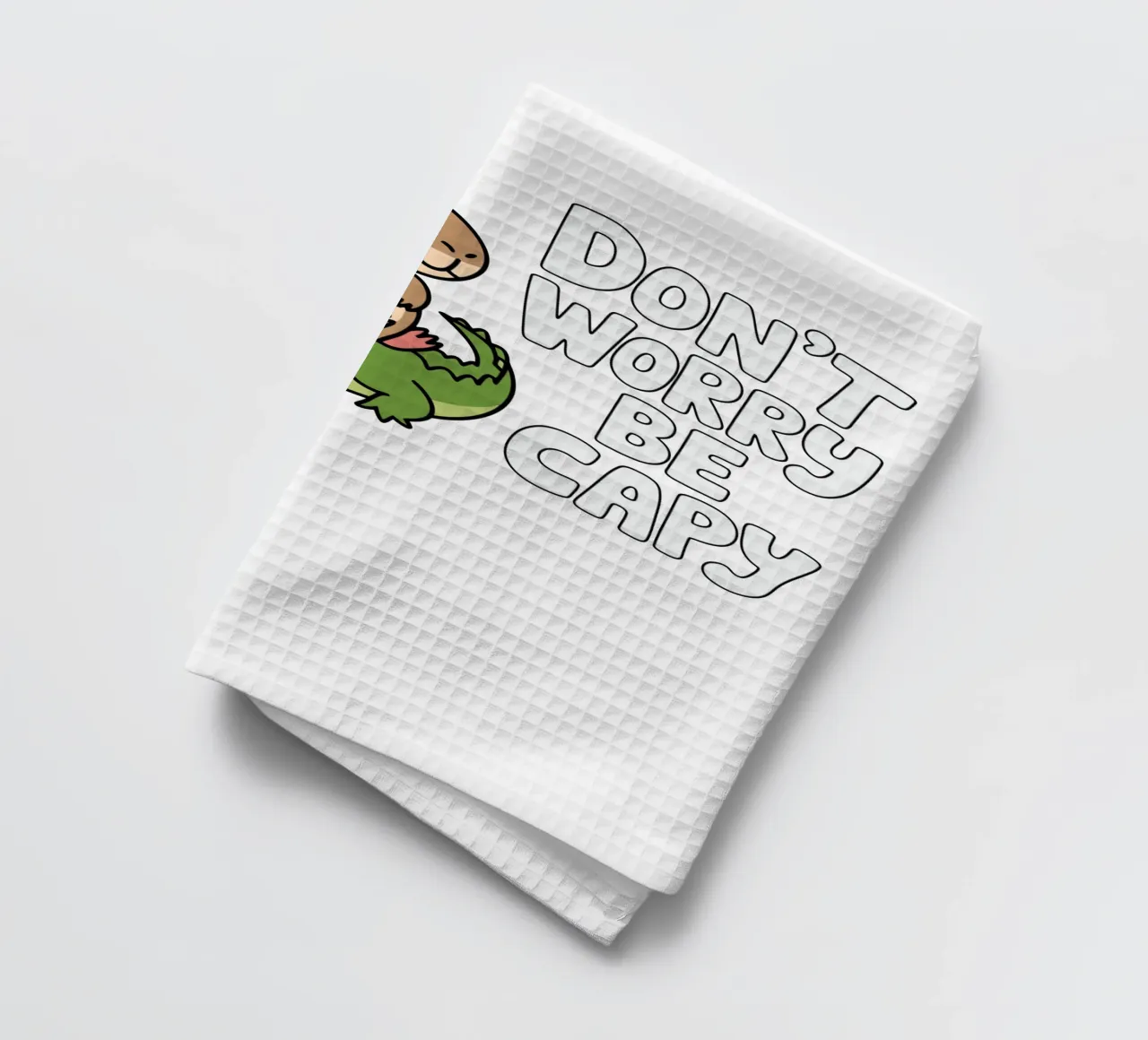 Don't Worry Be Capy canovaccio da cucina da edsonramosart