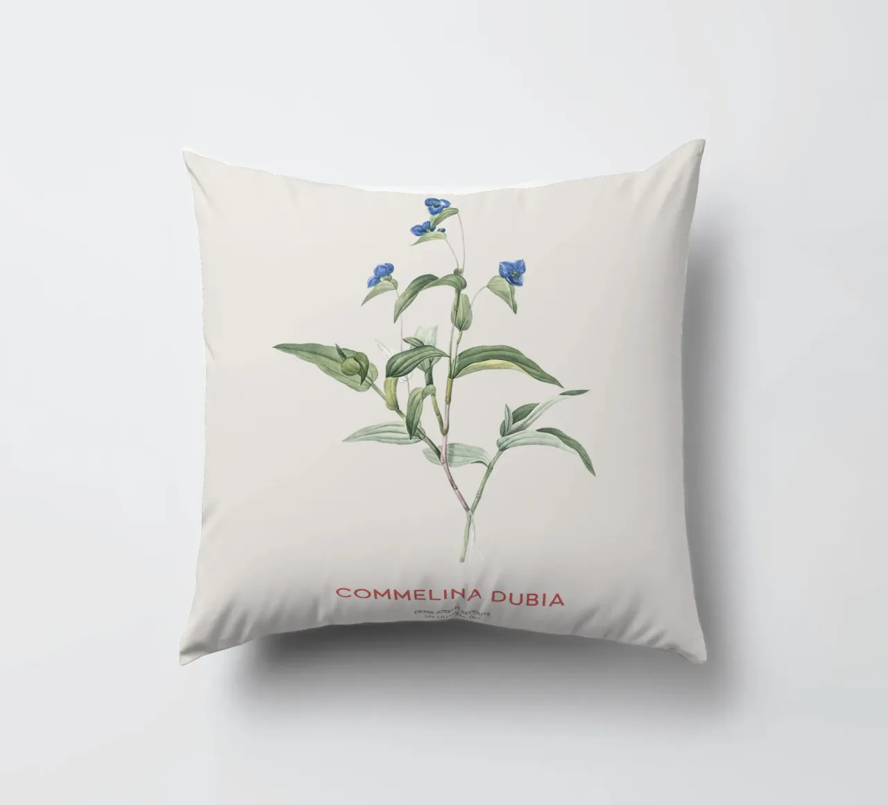 Ragnetto blu o Commelina dubia cuscino da Vintagrafica