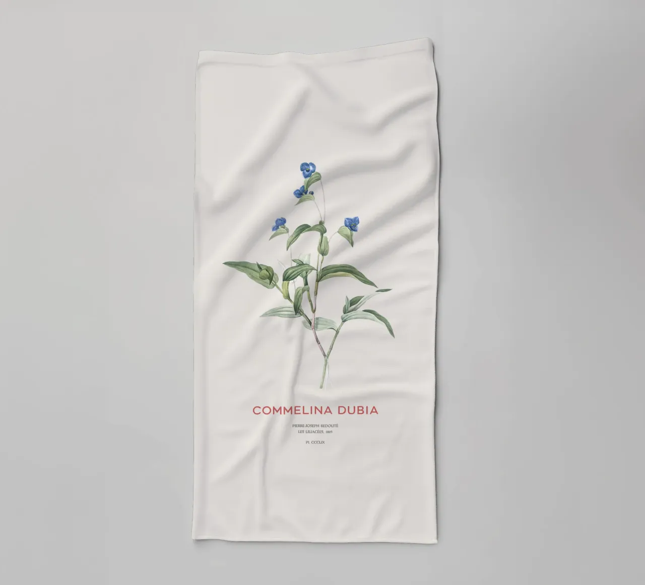 Blauw spinnekruid of Commelina dubia badhanddoek van Vintagrafica
