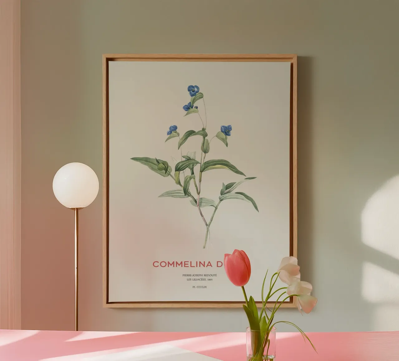 Blauw spinnekruid of Commelina dubia canvas van Vintagrafica