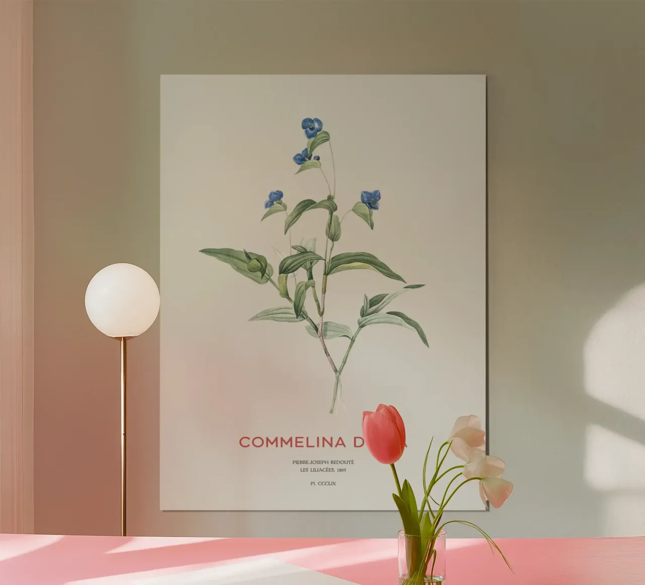 Blauw spinnekruid of Commelina dubia hahnemühle van Vintagrafica