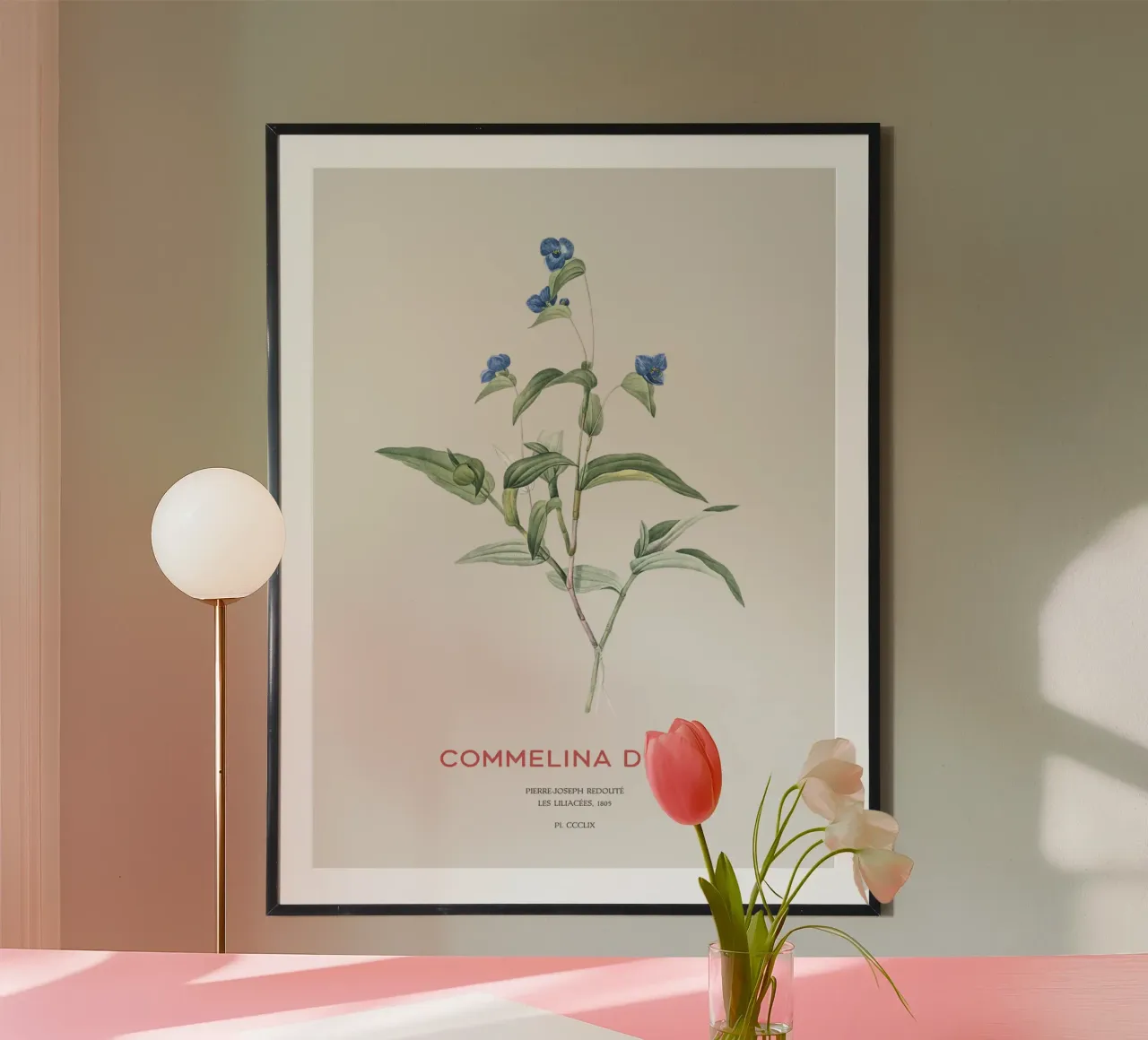 Blauw spinnekruid of Commelina dubia hahnemühle van Vintagrafica