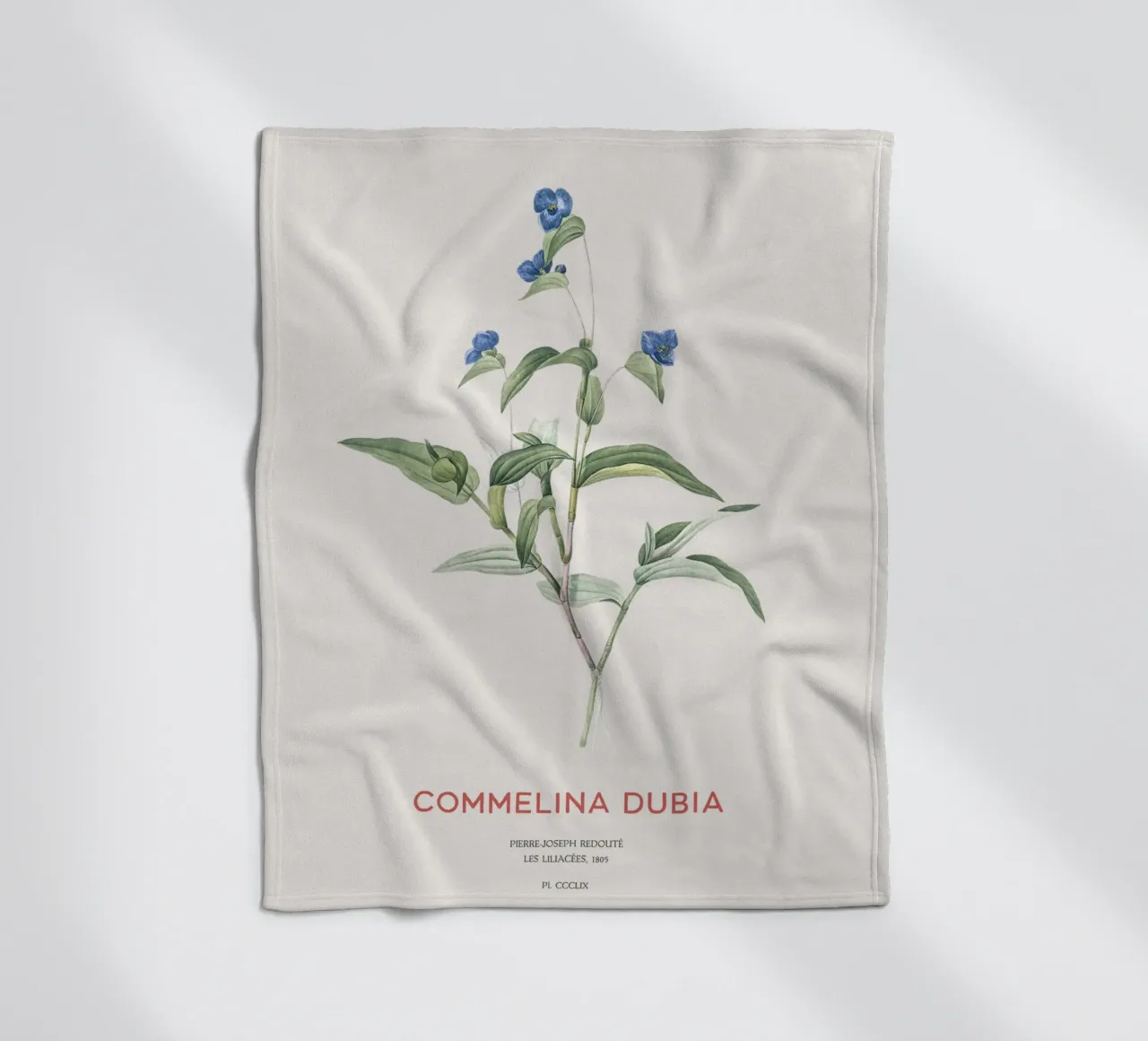 Ragnetto blu o Commelina dubia coperta in pile da Vintagrafica