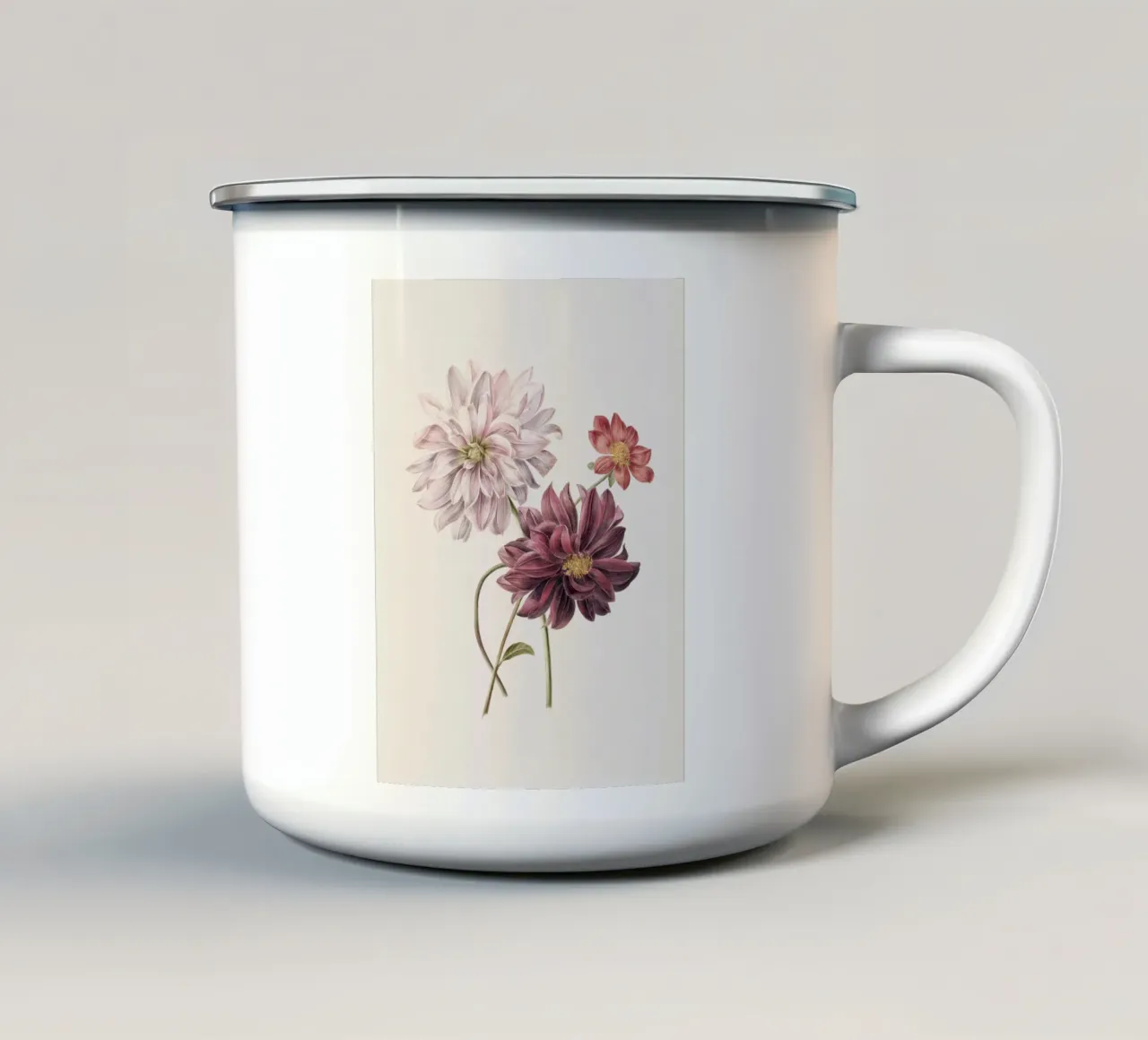 Floral Botanical Dahlia Flowers tazza in smalto da apoloprints