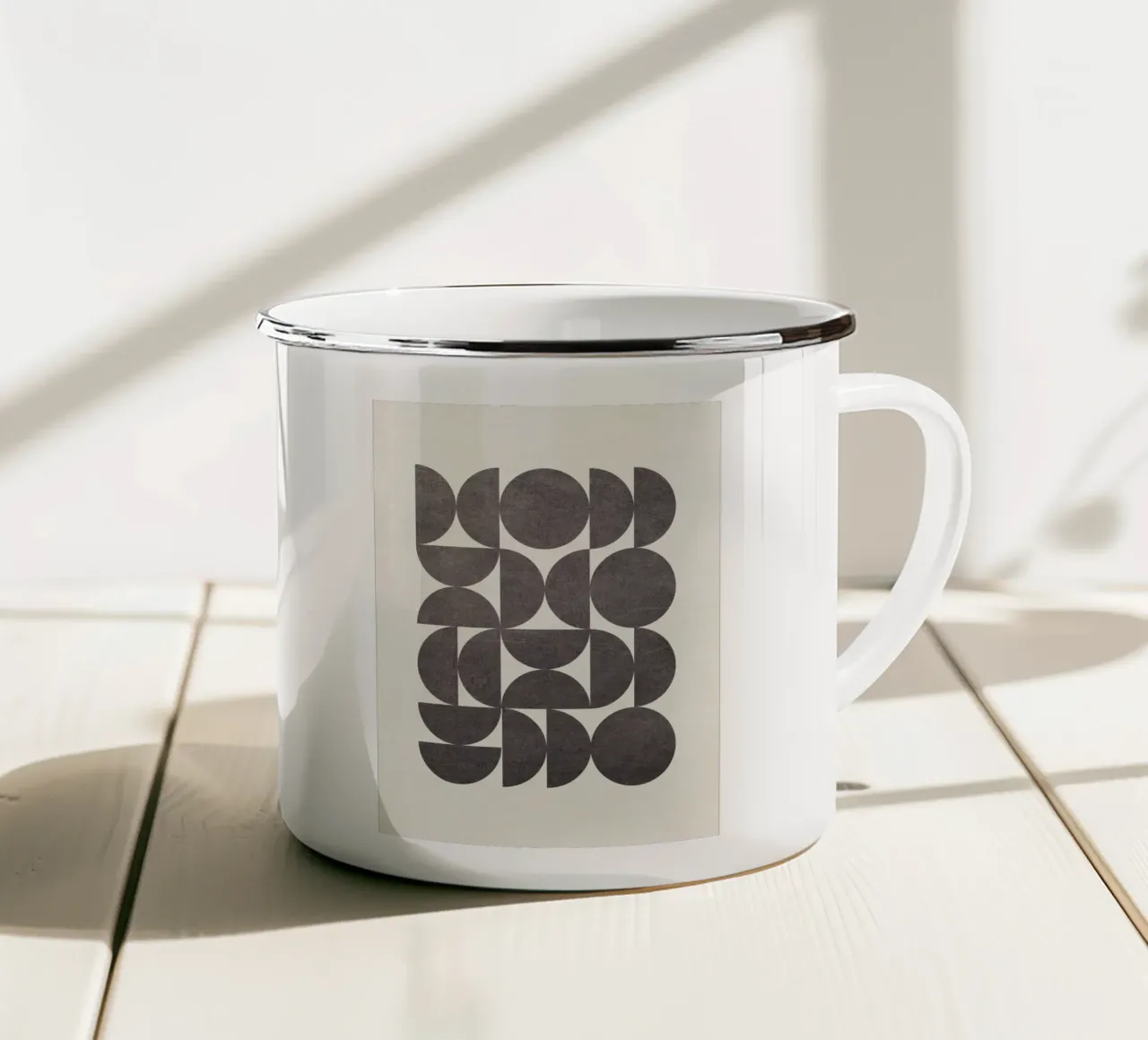 Bauhaus Style Semicircles tazza in smalto da apoloprints