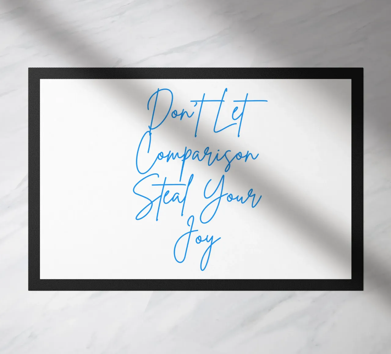 "Don't Let Comparison Steal Your Joy" Blue Text zerbino da FABOArt