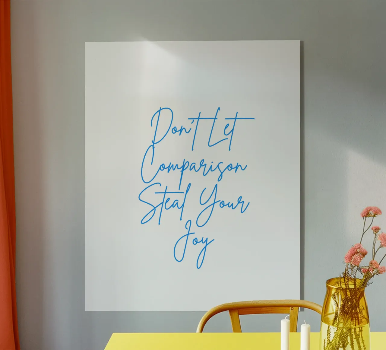 "Don't Let Comparison Steal Your Joy" Blue Text plexiglass da FABOArt