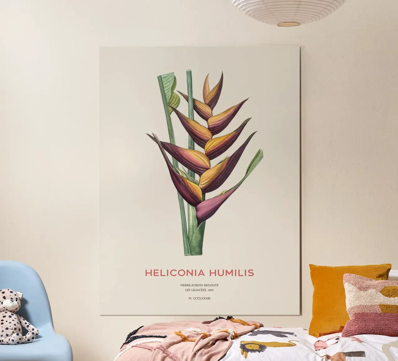 Sittichblume oder Heliconia humilis Poster mit Kunststoffrahmen von Vintagrafica