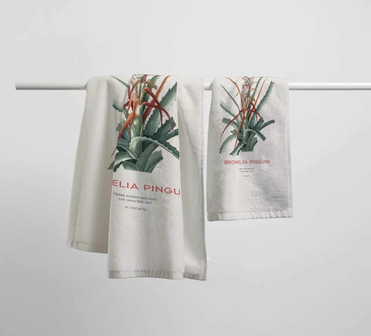 Wilde Ananas oder Bromelia pinguin Handtuch von Vintagrafica