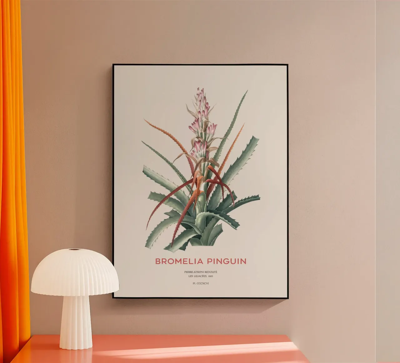 Wilde ananas of Bromelia pinguin acryl van Vintagrafica