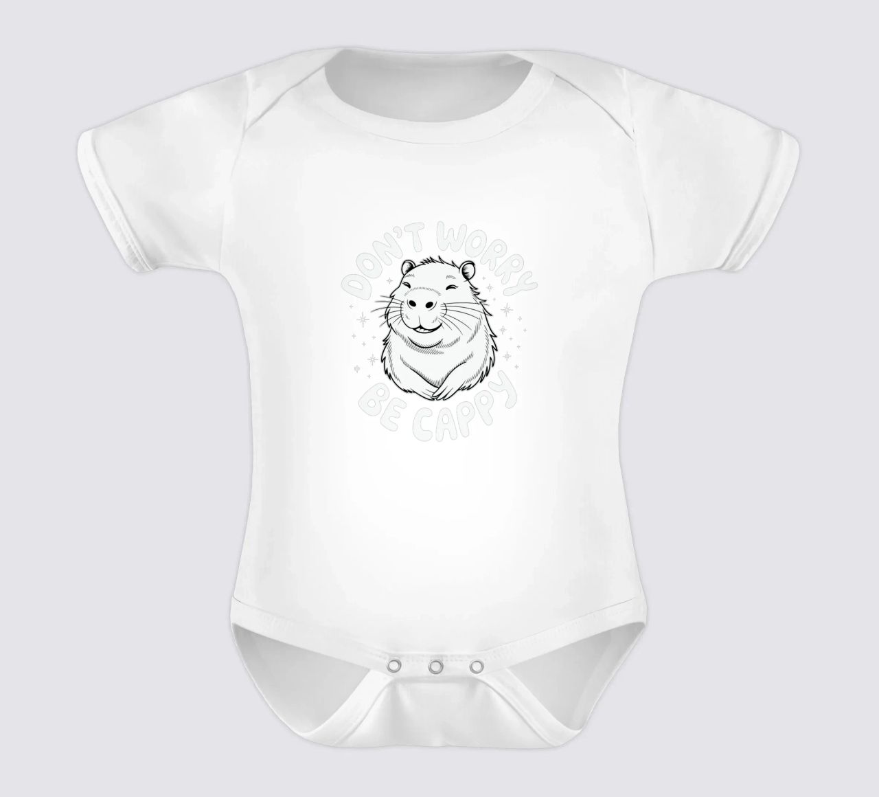 Don't worry, be cappy short-sleeve baby romper by edsonramosart