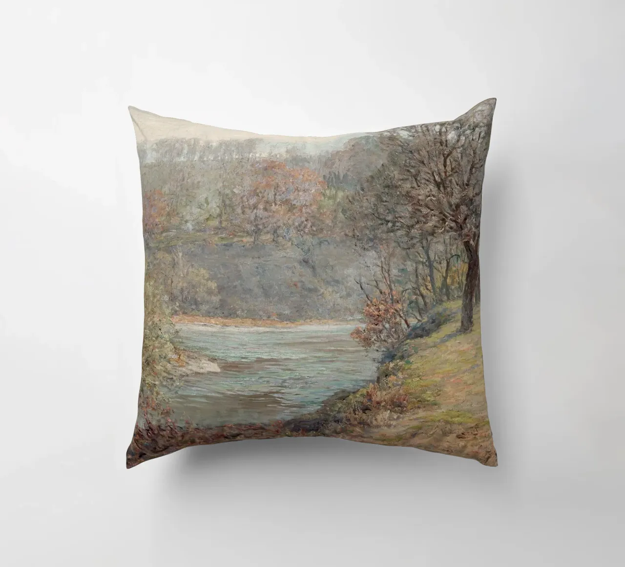 River landscape in autumn cuscino da apoloprints