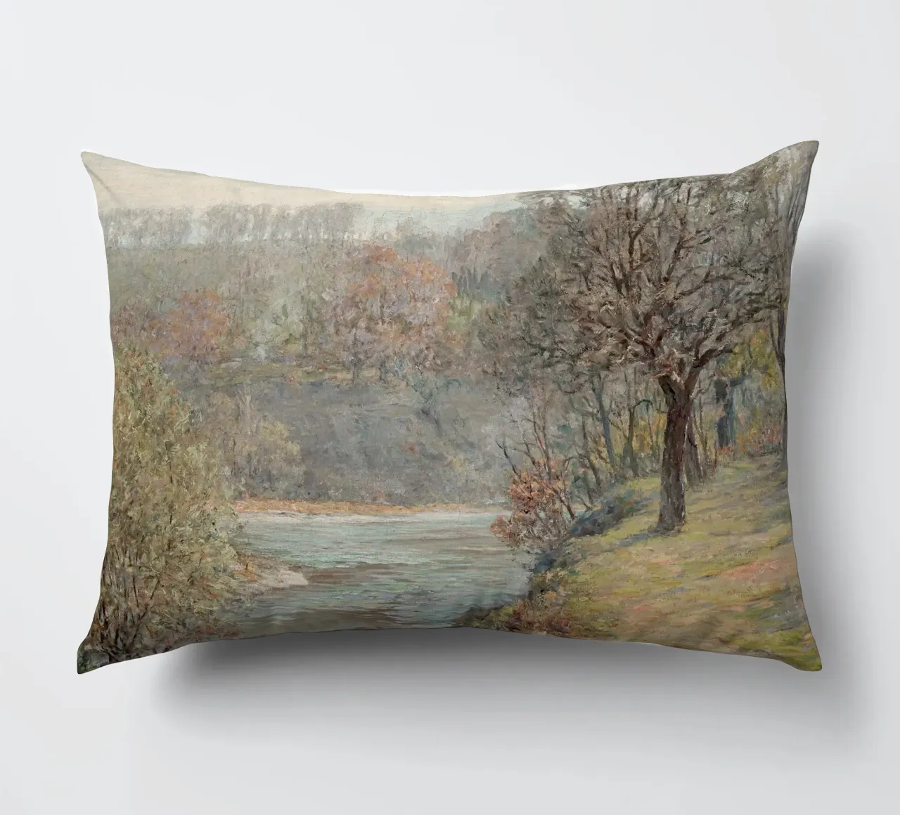 River landscape in autumn cuscino da apoloprints
