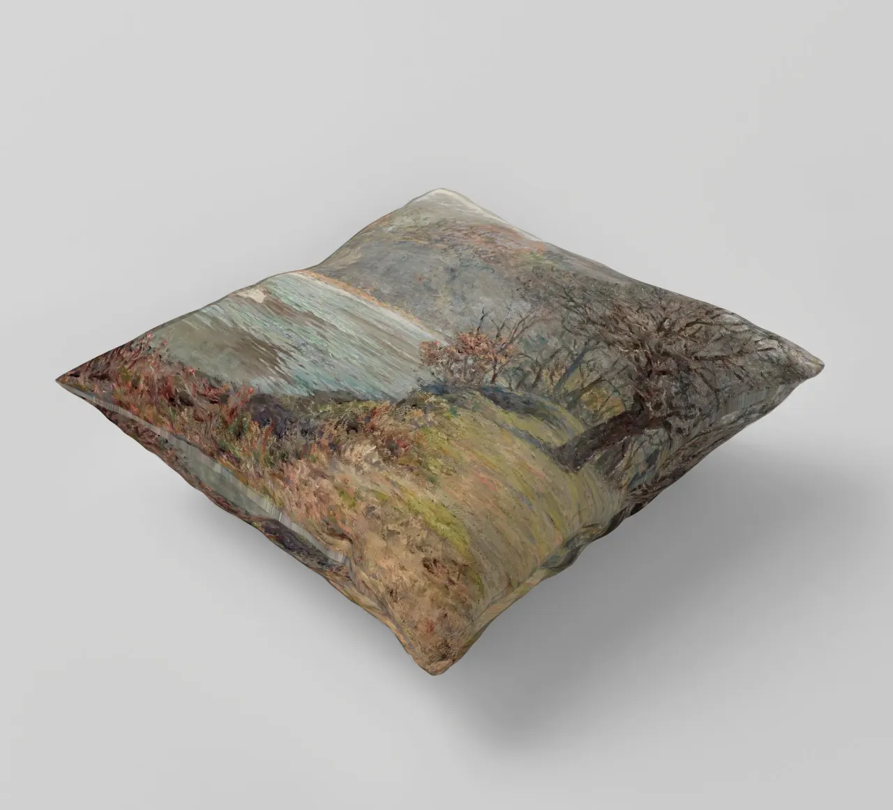 River landscape in autumn cuscino da apoloprints