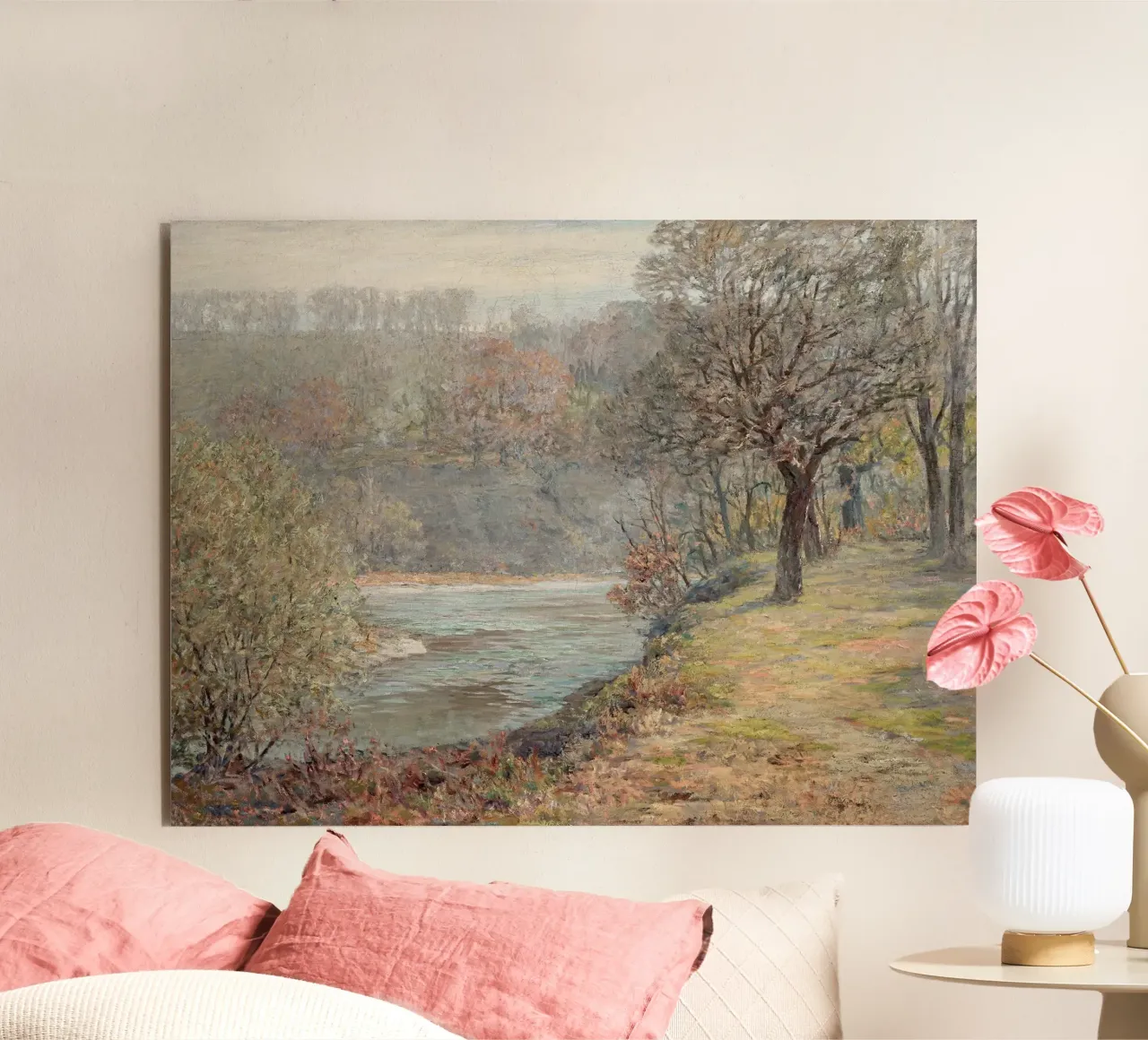 River landscape in autumn alluminio dibond da apoloprints