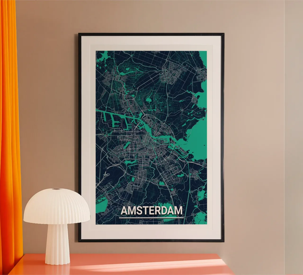 Mappa della città di Amsterdam carta hahnemühle da CityMapPoster
