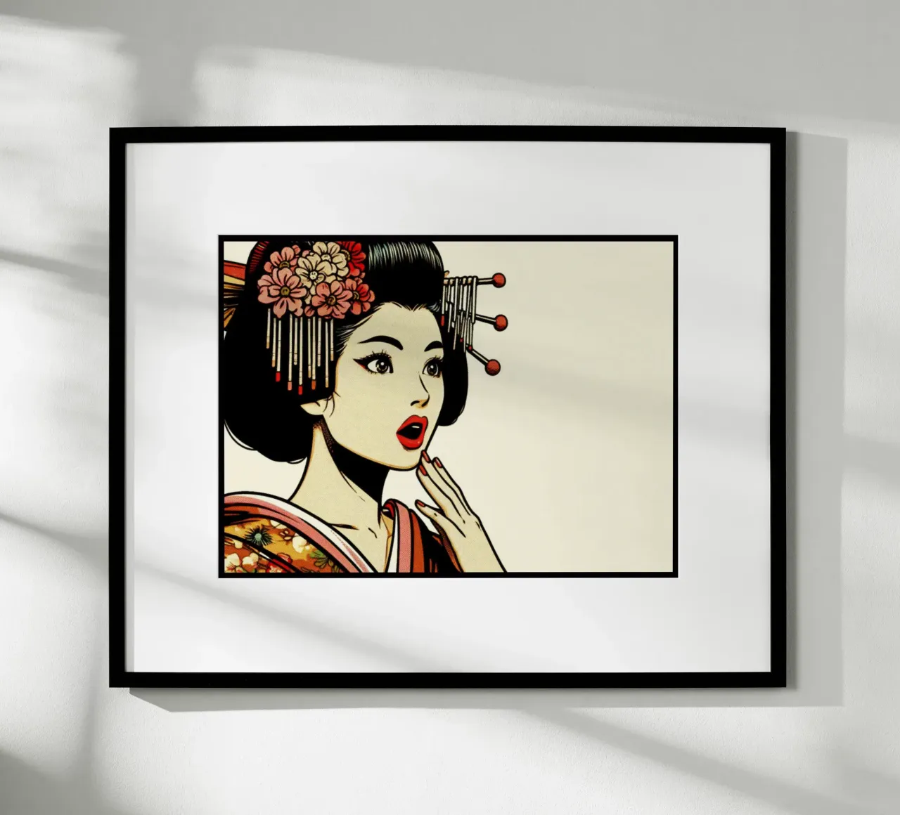 Geisha - Stampa poster d'epoca poster con telaio in plastica da posterprints-by-nomad