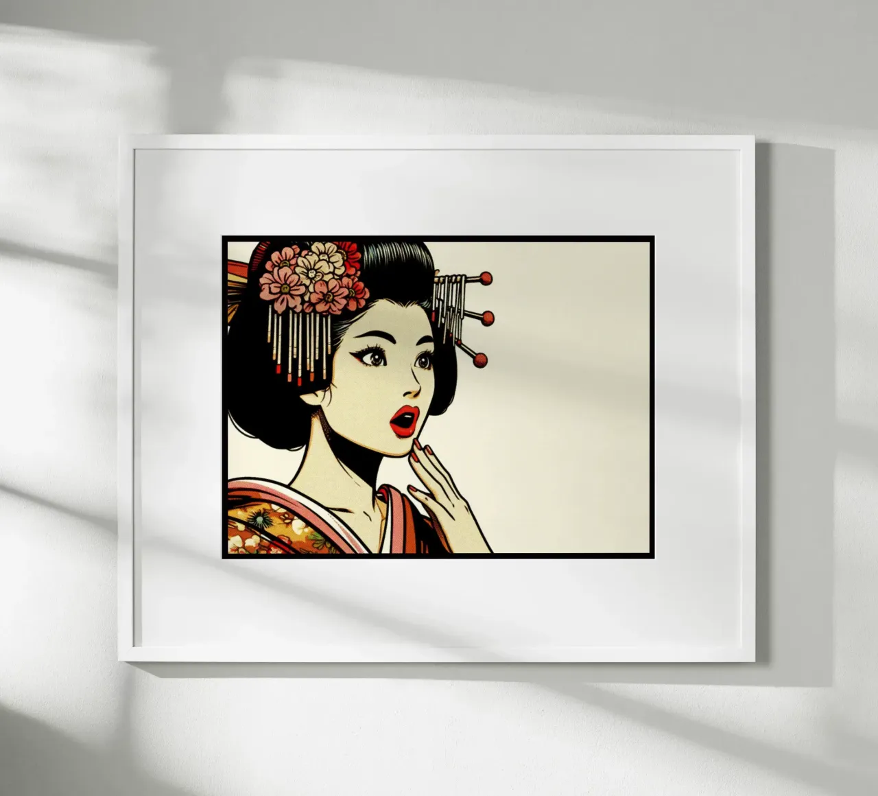 Geisha - Stampa poster d'epoca poster con telaio in plastica da posterprints-by-nomad