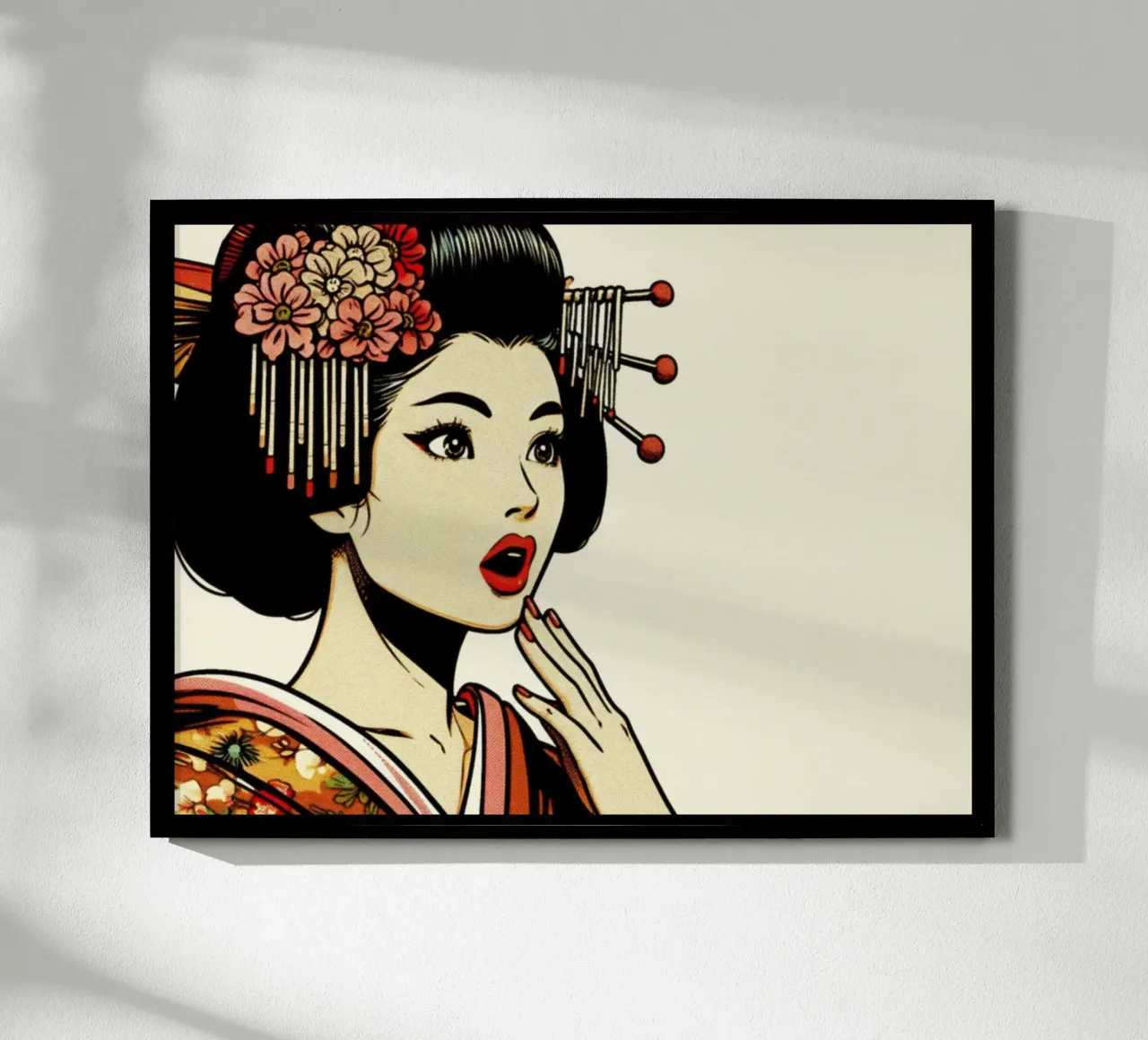 Geisha - Stampa poster d'epoca poster con telaio in plastica da posterprints-by-nomad