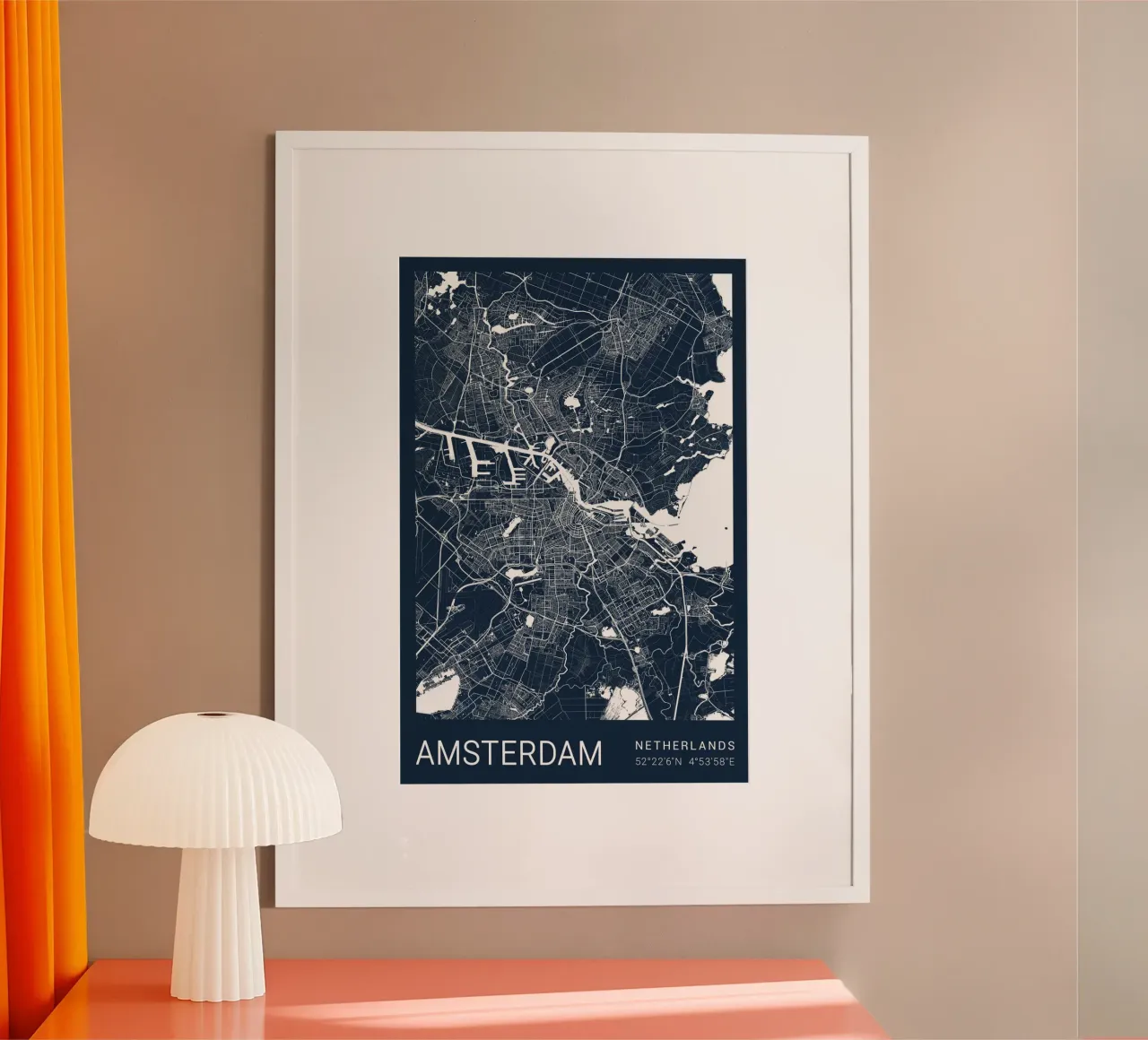 Mappa di Amsterdam carta hahnemühle da CityMapPoster