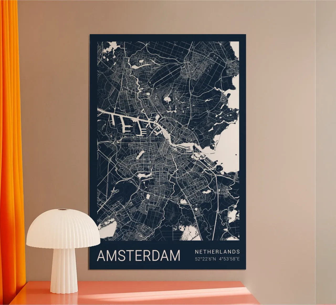 Mappa di Amsterdam carta hahnemühle da CityMapPoster